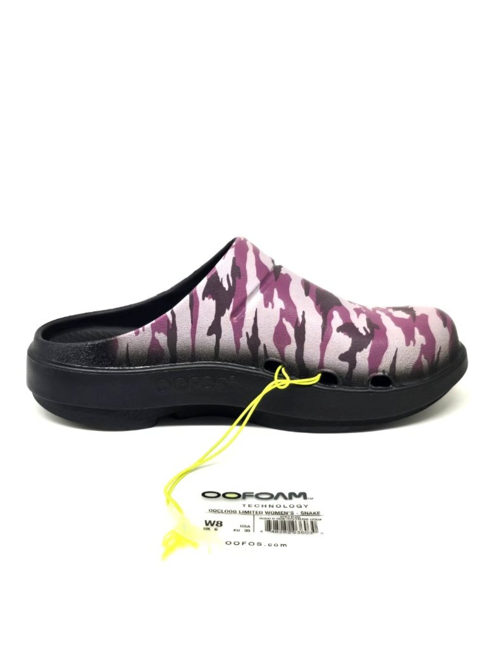 OOFOS OOcloog Limited Edition Purple Camo Clogs Women's Size 8 Unisex - Picture 10 of 12
